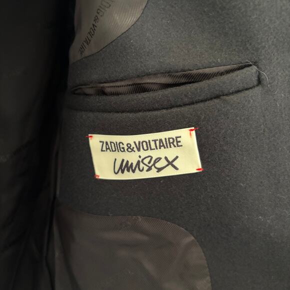 Zadig & Voltaire NWT $748 Marlyh Wool Noir Black Coat XXL Sz 48 Unisex Men Women - Picture 13 of 15